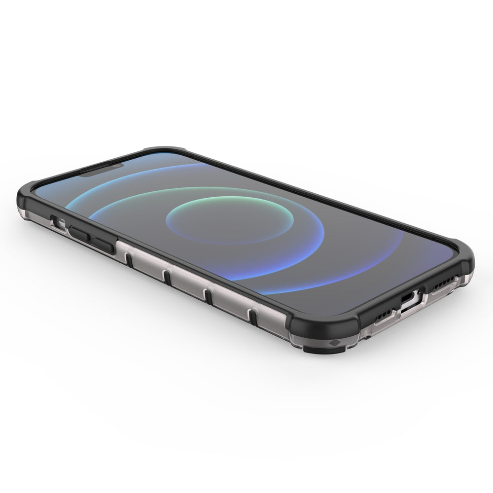 Honeycomb dėklas su TPU rėmeliu iPhone 13 Pro Max – raudonas