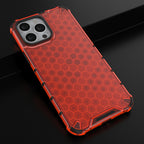 Honeycomb dėklas su TPU rėmeliu iPhone 13 Pro Max – raudonas
