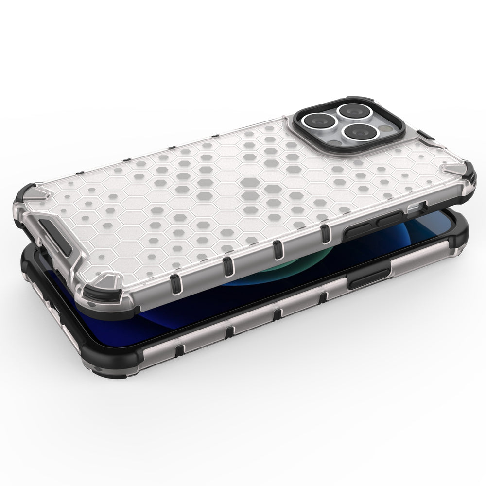 Honeycomb dėklas su TPU rėmeliu iPhone 13 Pro Max – raudonas