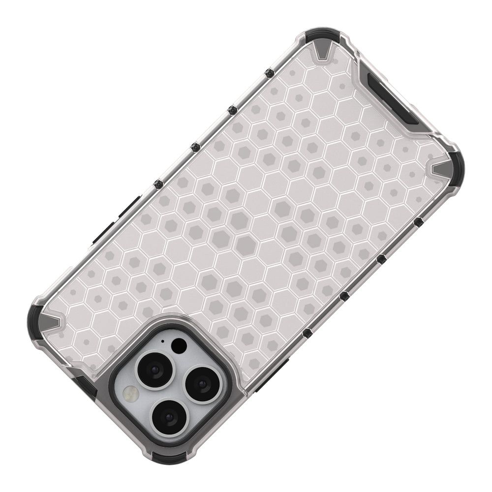 Honeycomb dėklas su TPU rėmeliu iPhone 13 Pro Max – raudonas