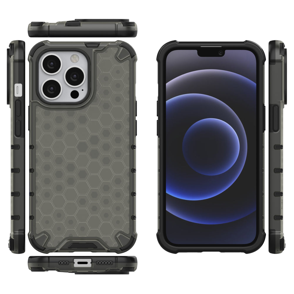 Apsauginis dėklas iPhone 13 Pro – juodas, korio raštas
