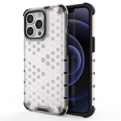 Skaidrus Honeycomb dėklas iPhone 13 Pro – TPU/PC