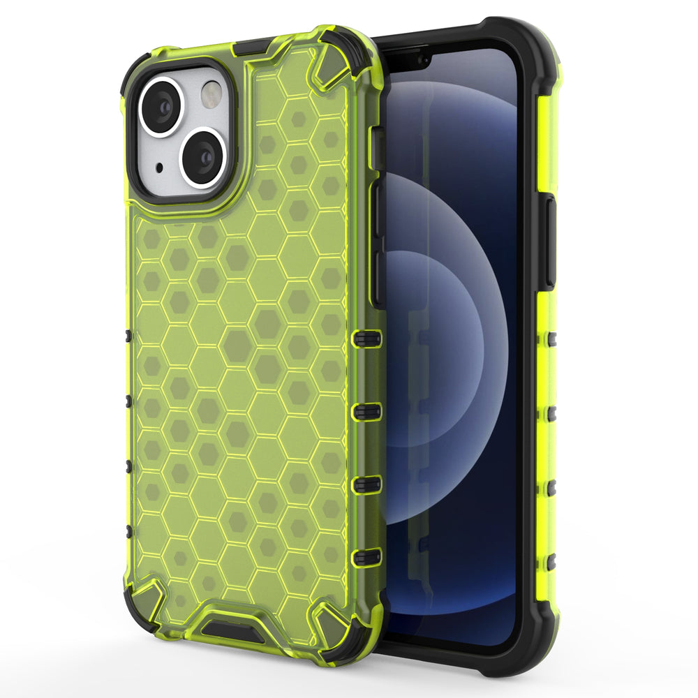 Apsauginis „Honeycomb“ dėklas iPhone 13 mini – žalias