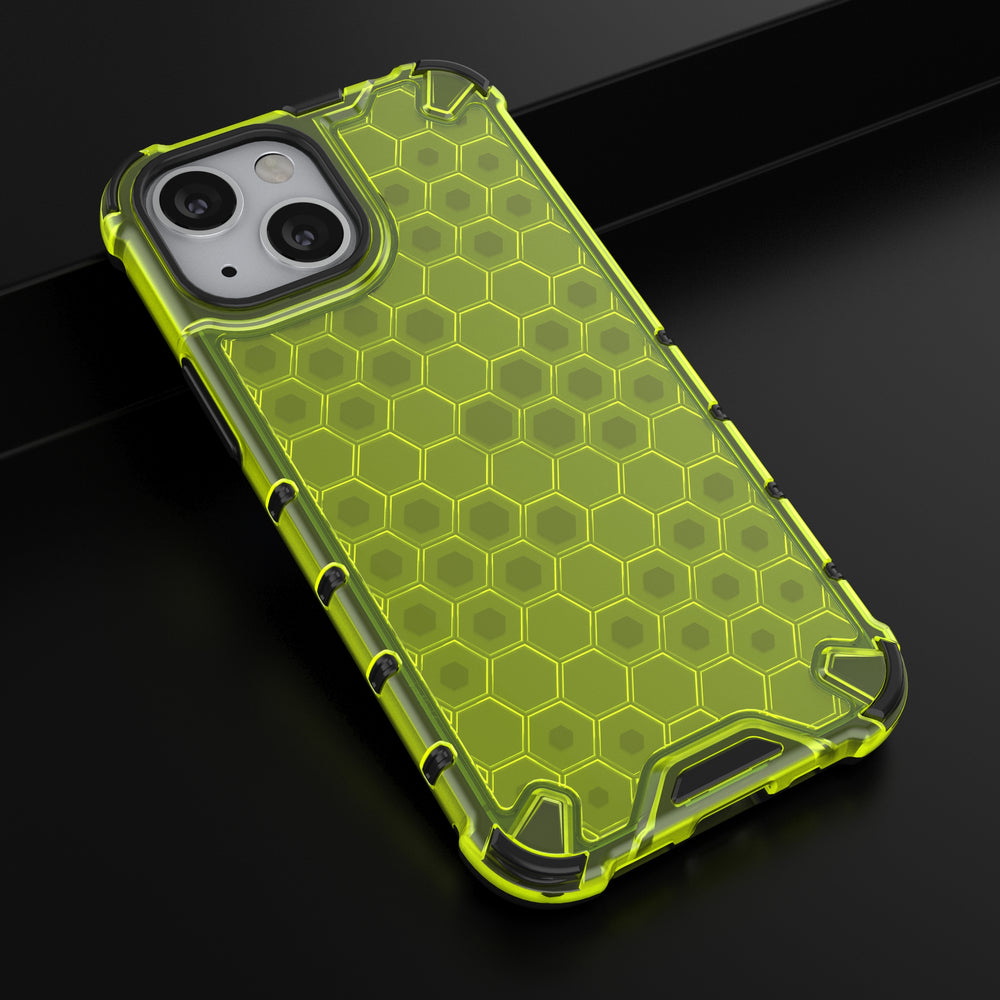 Apsauginis „Honeycomb“ dėklas iPhone 13 mini – žalias