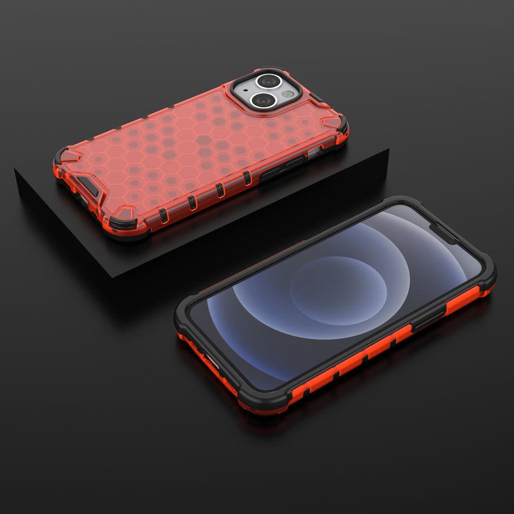 Apsauginis Honeycomb dėklas iPhone 13 mini – raudonas