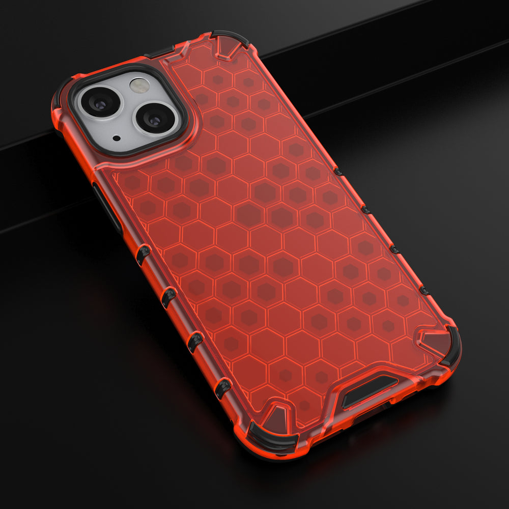 Apsauginis Honeycomb dėklas iPhone 13 mini – raudonas