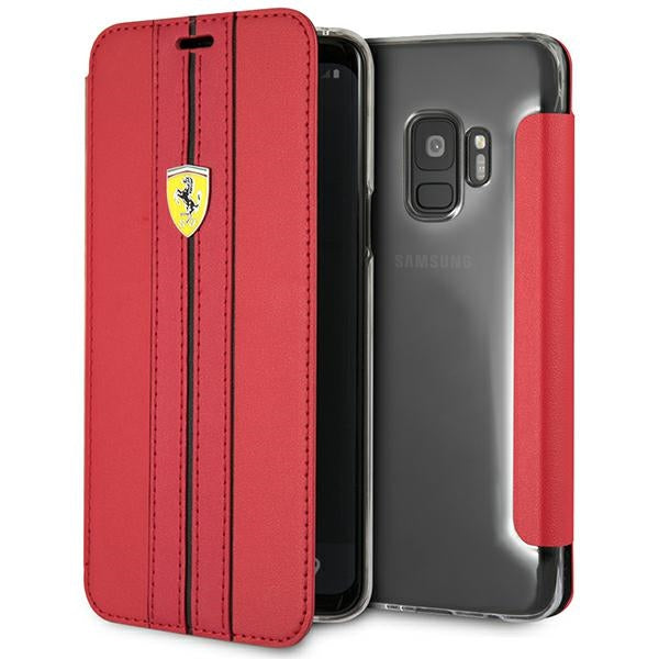 Ferrari odinis atverčiamas dėklas Samsung S9 – raudonas -- Samsung Galaxy S9
