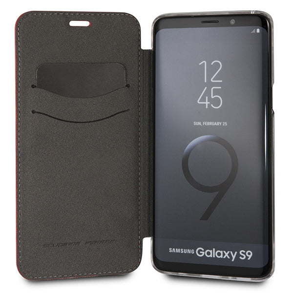 Ferrari odinis atverčiamas dėklas Samsung S9 – raudonas -- Samsung Galaxy S9