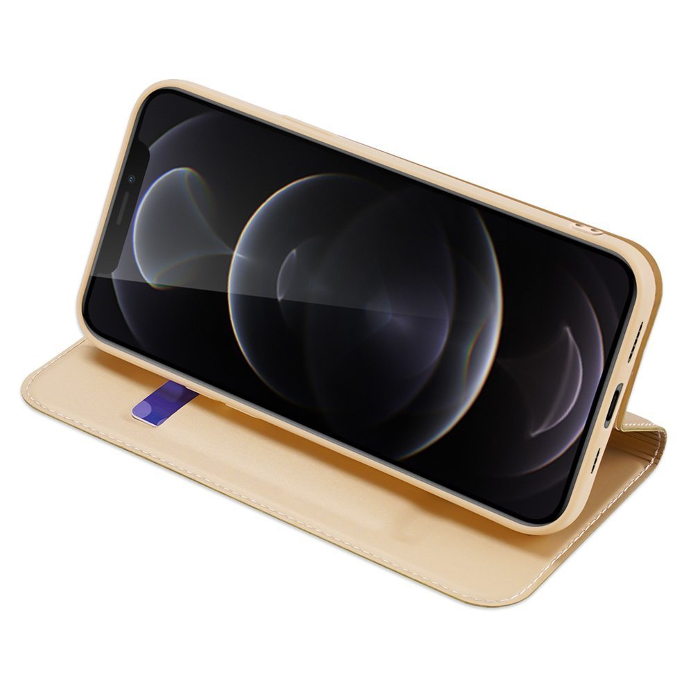 Dux Ducis Skin Pro atverčiamas dėklas iPhone 13 Pro – auksinis