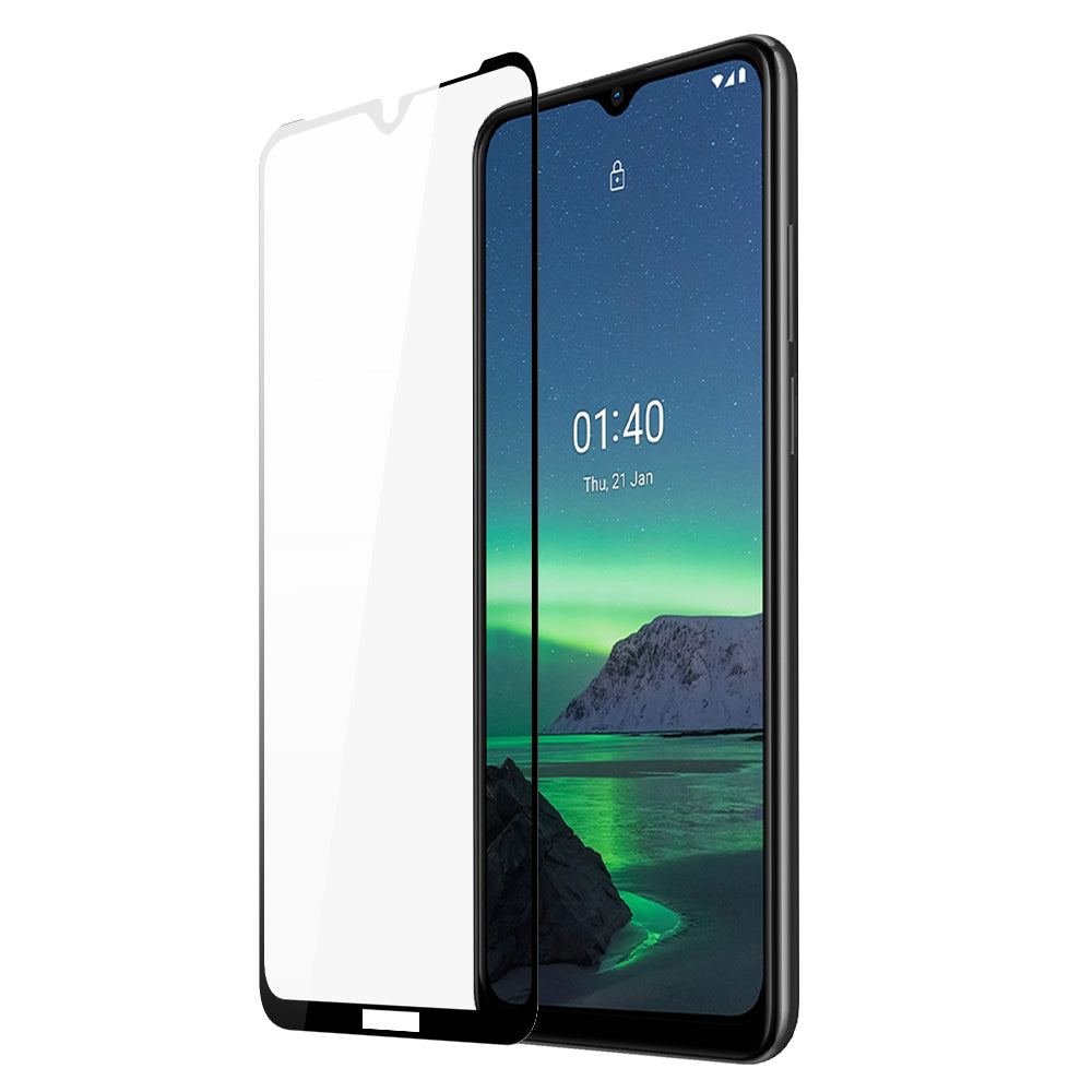 Dux Ducis 10D Grūdinto stiklo tvirta ekrano apsauga, pilnai padengta rėmeliu, skirta Nokia 1.4 permatoma (tinka dėklui)...