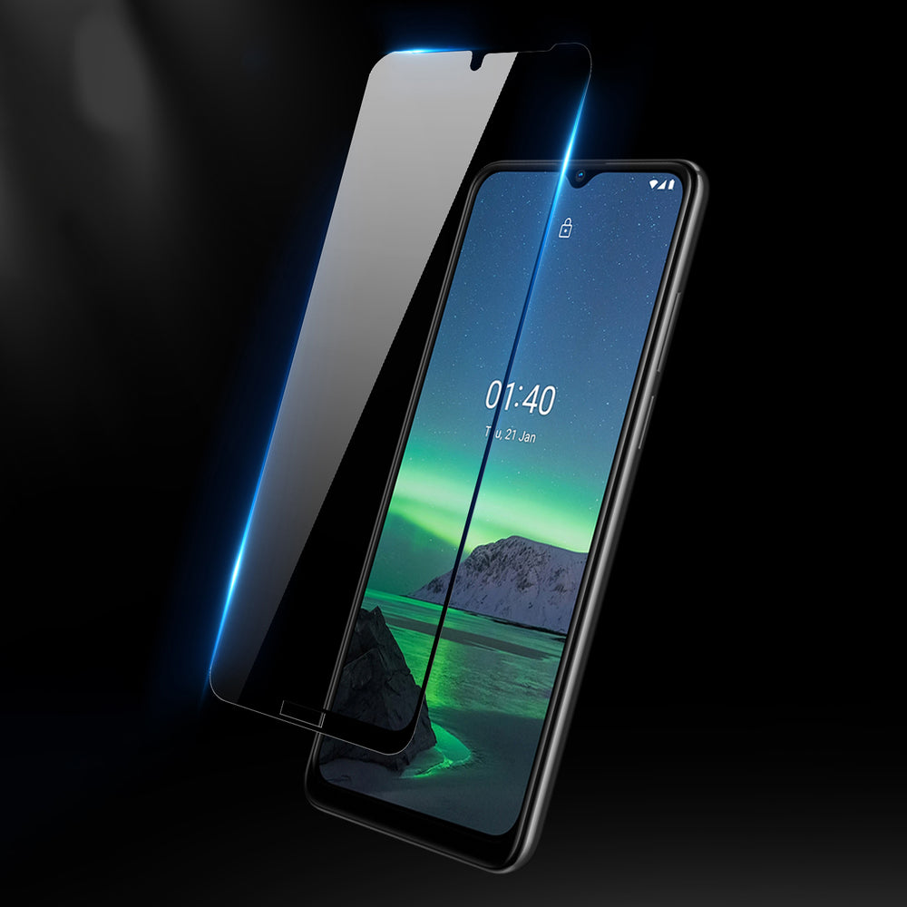 Dux Ducis 10D Grūdinto stiklo tvirta ekrano apsauga, pilnai padengta rėmeliu, skirta Nokia 1.4 permatoma (tinka dėklui)...