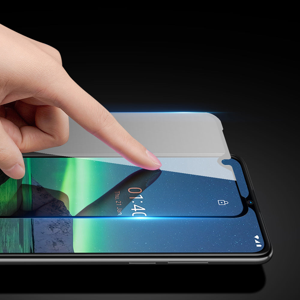 Dux Ducis 10D Grūdinto stiklo tvirta ekrano apsauga, pilnai padengta rėmeliu, skirta Nokia 1.4 permatoma (tinka dėklui)...