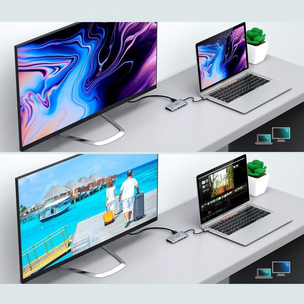Choetech 9in1 daugiafunkcis USB Type C HUB - 3x USB 3.2 Gen 1 / SD ir TF atminties kortelių skaitytuvas / HDMI 4K 30Hz /...