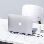 Choetech daugiafunkcis doko stoties adapteris HUB USB Type C 11in1 100W PD pilkas (HUB-M20) -- USB Hubs