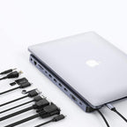 Choetech daugiafunkcis doko stoties adapteris HUB USB Type C 11in1 100W PD pilkas (HUB-M20) -- USB Hubs