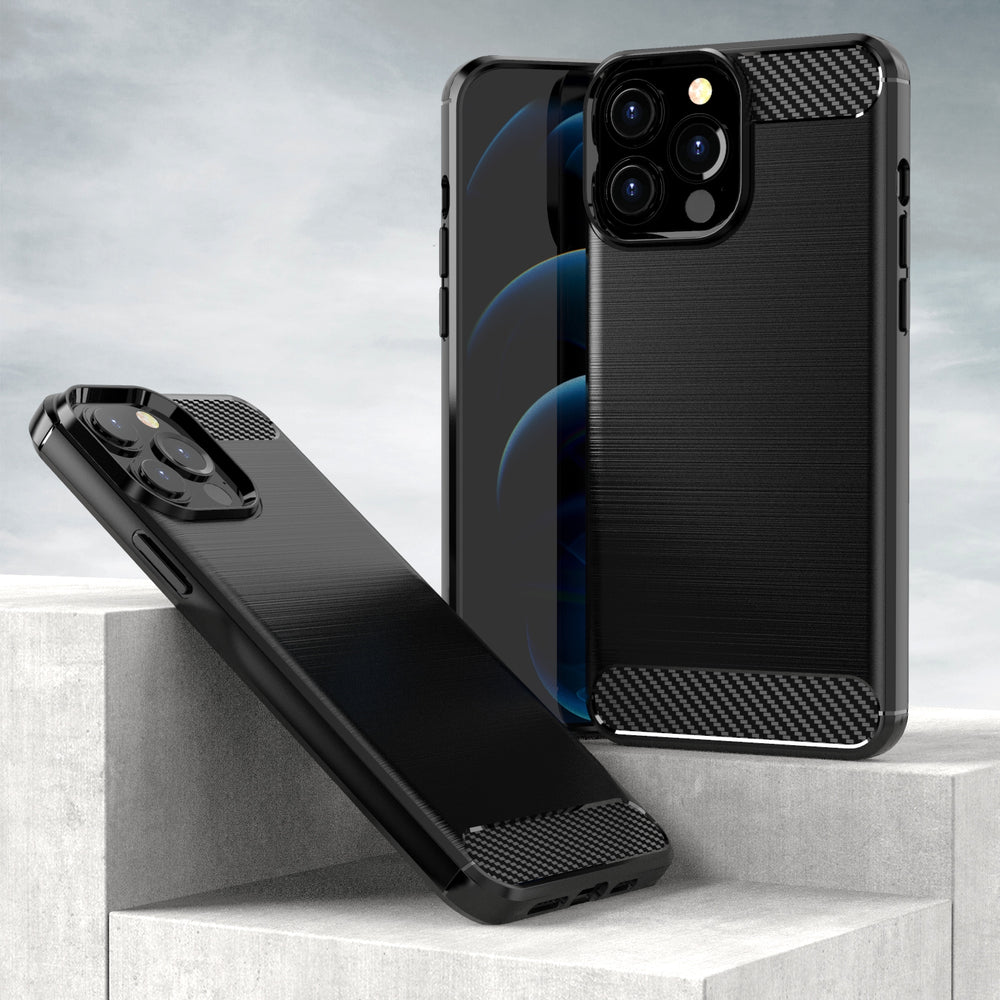 Carbon Case TPU dėklas iPhone 13 Pro Max – juodas