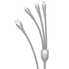 Dudao 3in1 USB laidas - Lightning / microUSB / USB Type C 65W 1,2 m pilkas (L20X) -- Cell phone cables