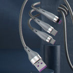 Dudao 3in1 USB laidas - Lightning / microUSB / USB Type C 65W 1,2 m pilkas (L20X) -- Cell phone cables