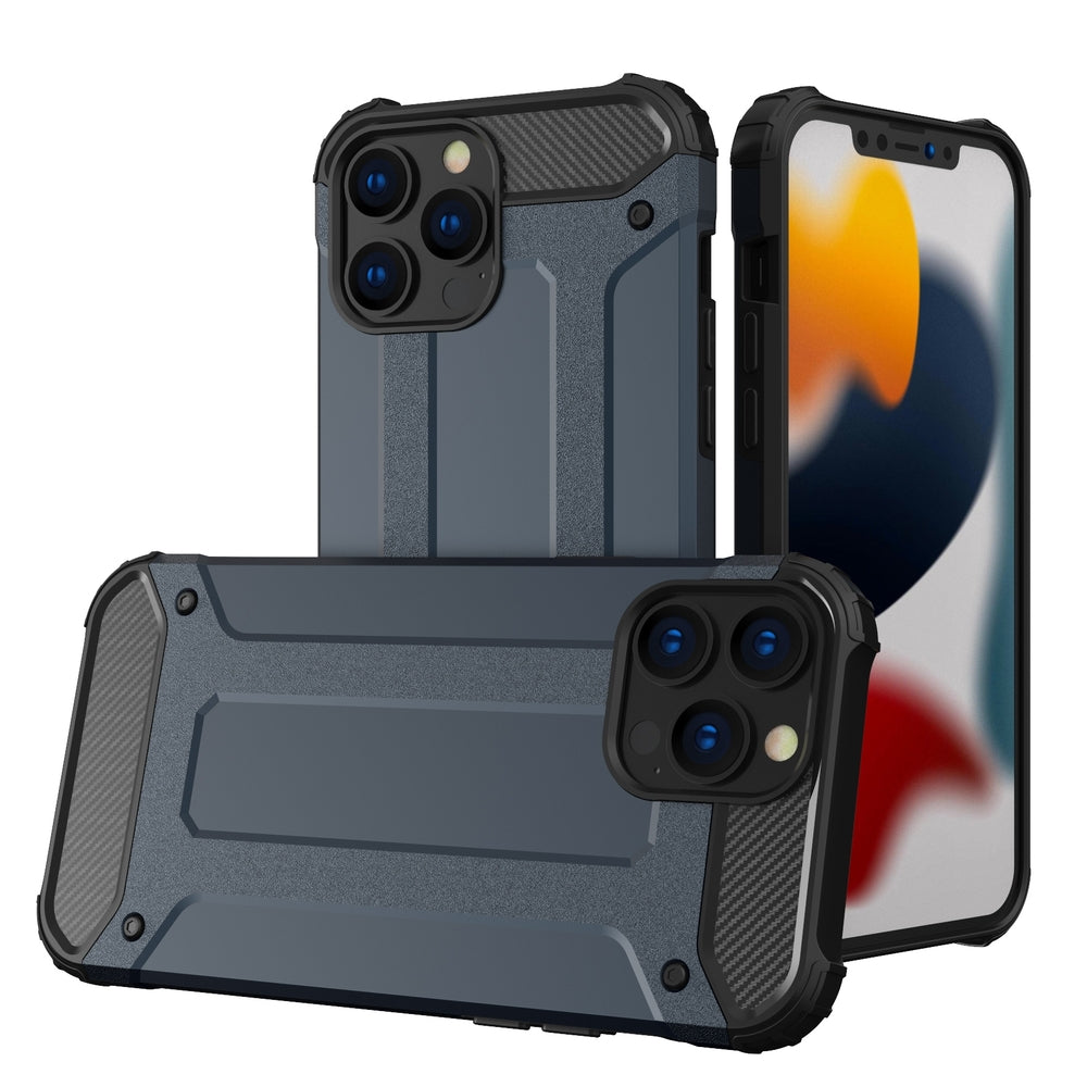 Hybrid Armor apsauginis dėklas iPhone 13 Pro – mėlynas