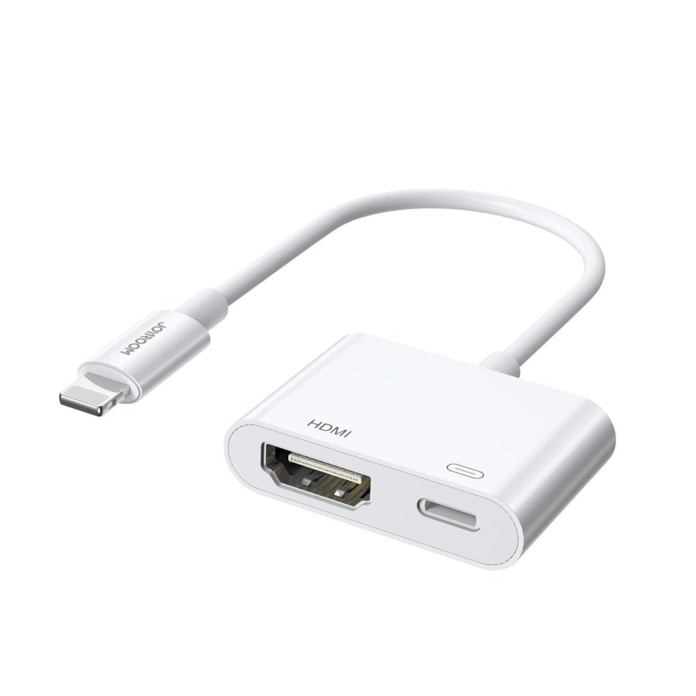 Joyroom S-H141 Lightning (vyriškas) – HDMI FullHD 1080p 60Hz (moteris) / Lightning (moteriškas) adapteris – baltas -- USB...