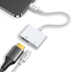 Joyroom S-H141 Lightning (vyriškas) – HDMI FullHD 1080p 60Hz (moteris) / Lightning (moteriškas) adapteris – baltas -- USB...