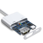 Joyroom S-H141 Lightning (vyriškas) – HDMI FullHD 1080p 60Hz (moteris) / Lightning (moteriškas) adapteris – baltas -- USB...