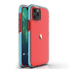 Skaidrus TPU dėklas iPhone 13 Pro – šviesiai mėlynas rėmelis