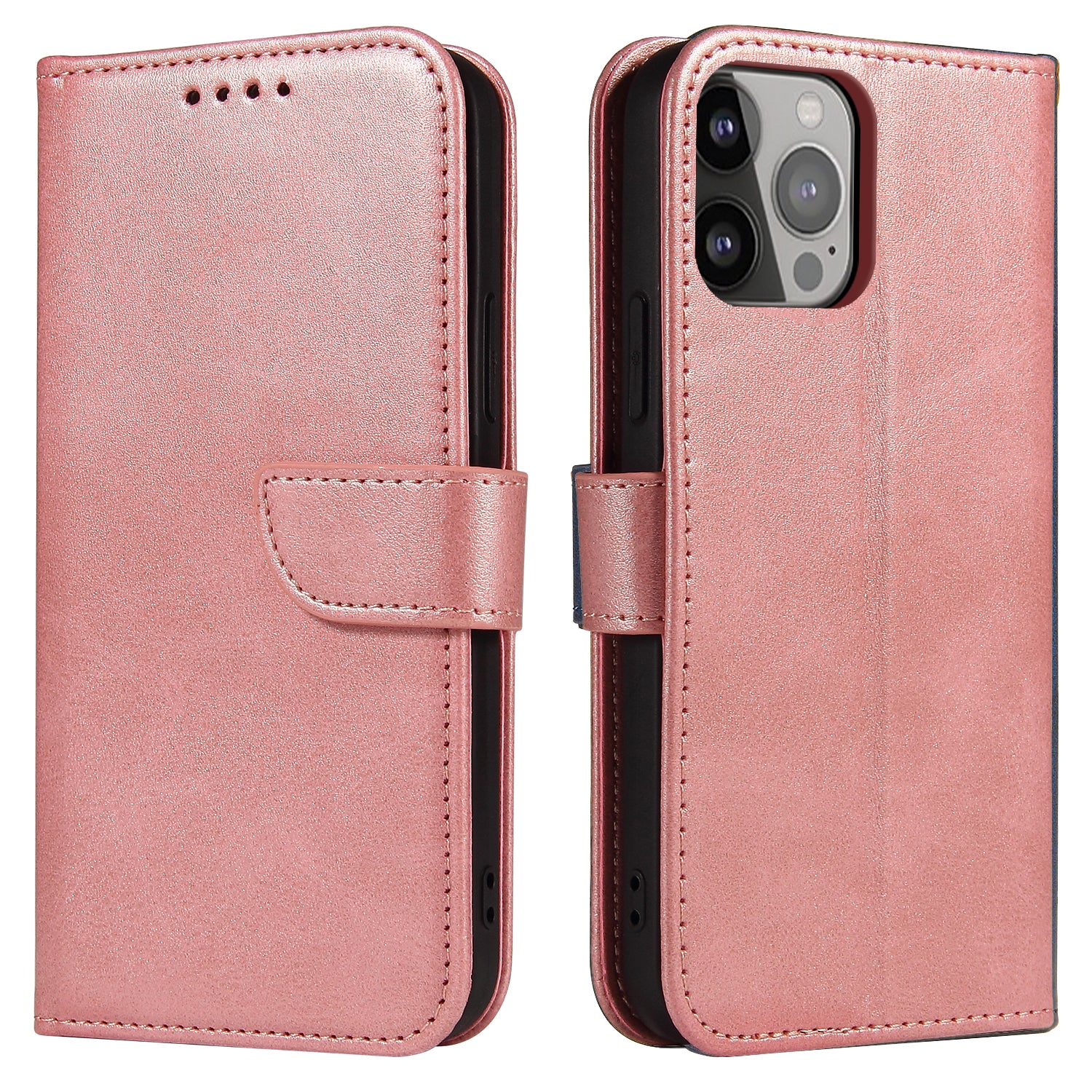Magnet Case knyginis dėklas iPhone 13 Pro – rožinis