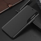 Eco Leather View dėklas iPhone 13 Pro Max – juodas