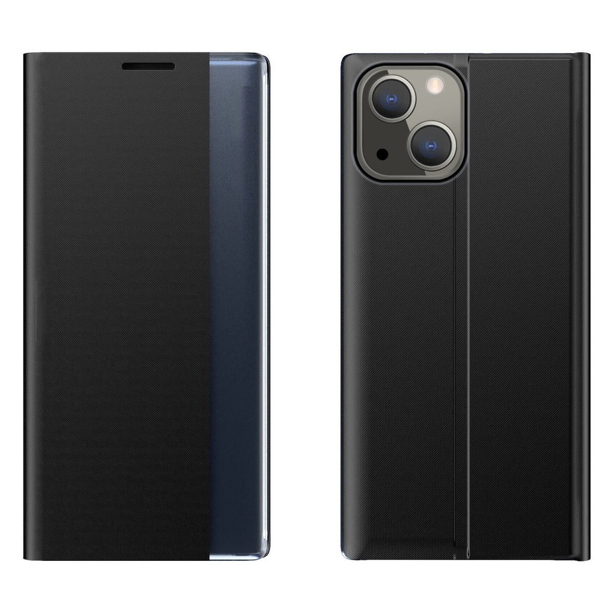 Atverčiamas dėklas su langeliu iPhone 13 mini – juodas
