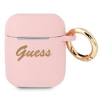 Guess silikoninis dėklas AirPods 1/2 – rožinis -- AirPods 1