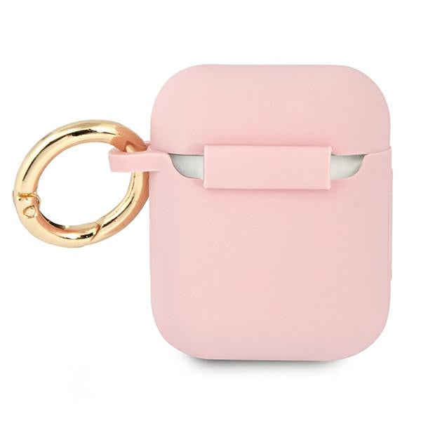 Guess silikoninis dėklas AirPods 1/2 – rožinis -- AirPods 1