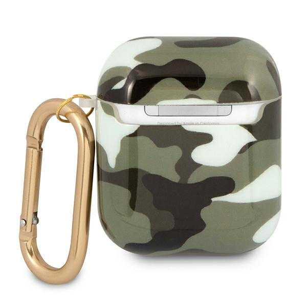 Guess AirPods 1/2 dėklas – žalias kamufliažas