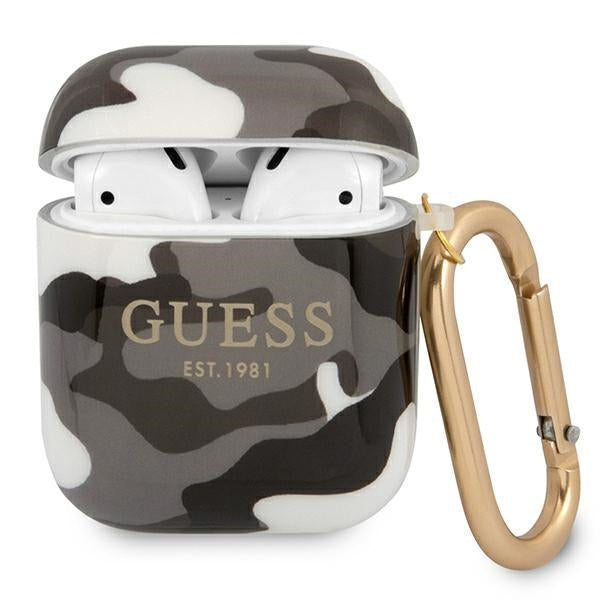 Guess AirPods dėklas Camouflage – juodas