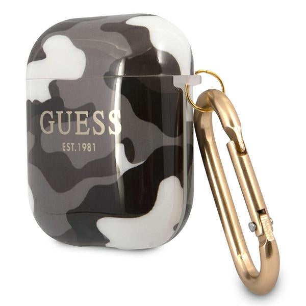 Guess AirPods dėklas Camouflage – juodas