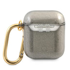Guess AirPods 1/2 dėklas – juodas, Glitter