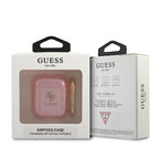 Guess dėklas AirPods 1/2 – rožinis, Glitter