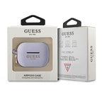 Guess silikoninis dėklas AirPods Pro – violetinis, blizgus -- AirPods Pro
