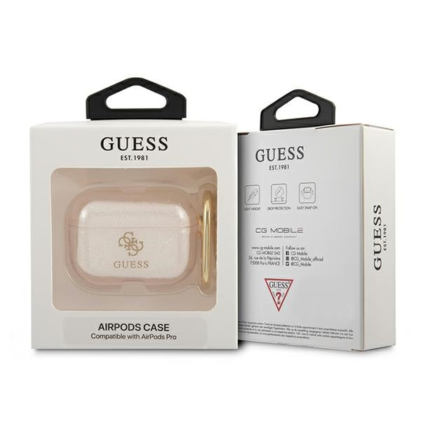 Guess AirPods Pro dėklas – auksinis, Glitter