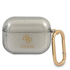 Guess dėklas AirPods Pro – juodas, Glitter