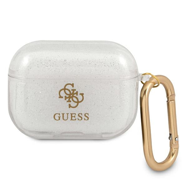 Guess AirPods Pro dėklas – skaidrus su blizgučiais
