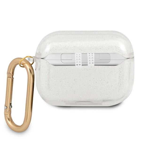 Guess AirPods Pro dėklas – skaidrus su blizgučiais