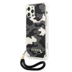 Guess Camouflage dėklas iPhone 12 Pro Max – juodas -- iPhone 12 Pro Max
