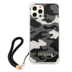 Guess Camouflage dėklas iPhone 12 Pro Max – juodas -- iPhone 12 Pro Max