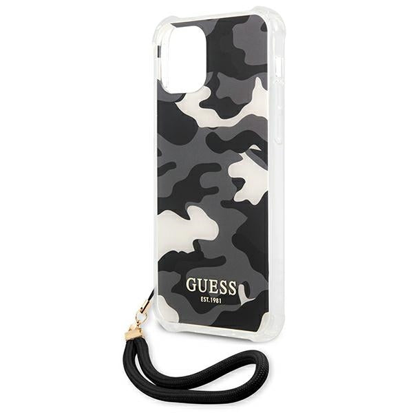 Guess Camouflage dėklas iPhone 12 Pro Max – juodas -- iPhone 12 Pro Max