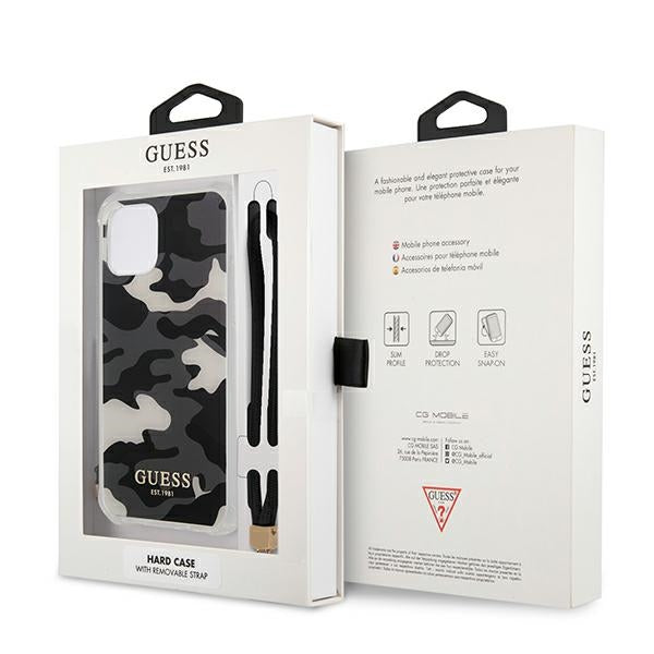 Guess Camouflage dėklas iPhone 12 Pro Max – juodas -- iPhone 12 Pro Max