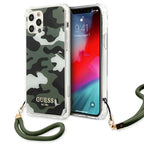 Guess dėklas iPhone 12 Pro Max – žalias kamufliažas -- iPhone 12 Pro Max