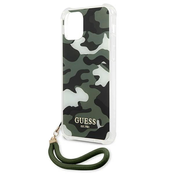 Guess dėklas iPhone 12 Pro Max – žalias kamufliažas -- iPhone 12 Pro Max