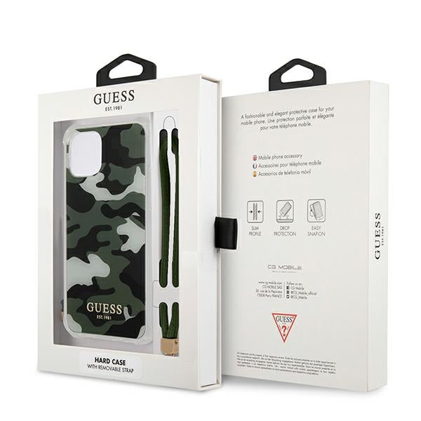 Guess dėklas iPhone 12 Pro Max – žalias kamufliažas -- iPhone 12 Pro Max