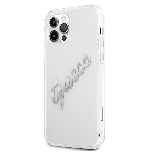Guess dėklas iPhone 12 Pro Max – skaidrus, Vintage -- iPhone 12 Pro Max